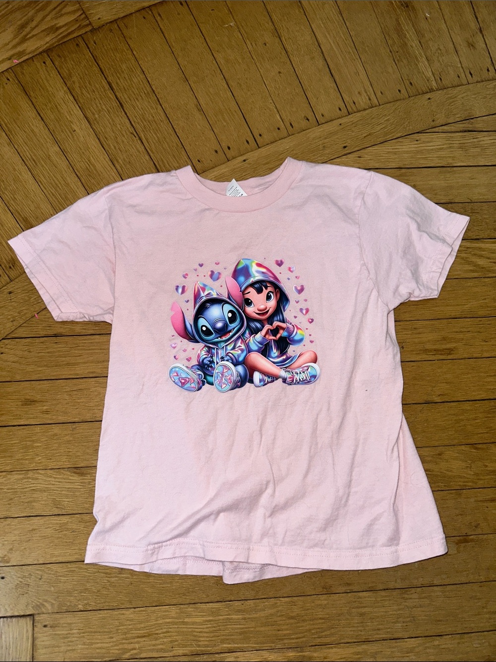 Girls' Pink Lilo & Stitch Graphic Tee